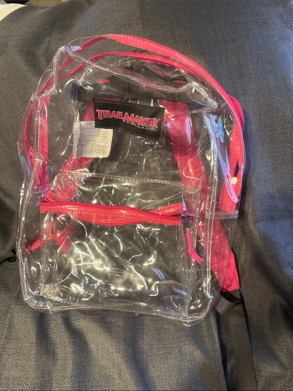 TrailMaker Clear Kids Backpack with Pink Accents